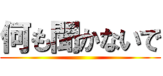 何も聞かないで ()