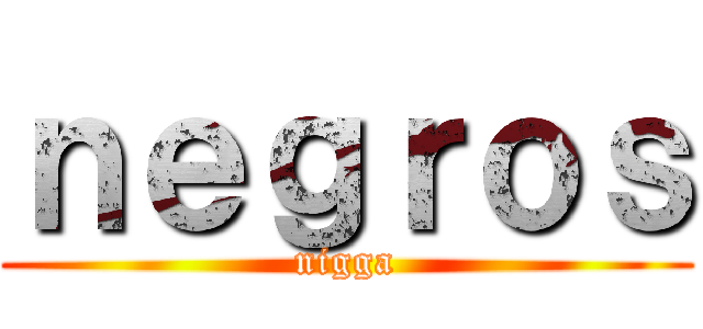 ｎｅｇｒｏｓ (nigga)