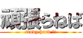 頑張らねば (study hard !!)