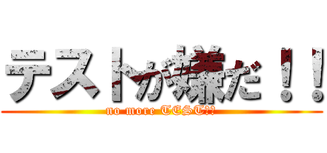 テストが嫌だ！！ (no more TEST！！)