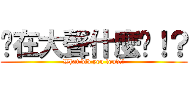 你在大聲什麼啦！？ (What did you loud!?)