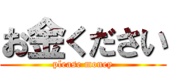お金ください (please money)
