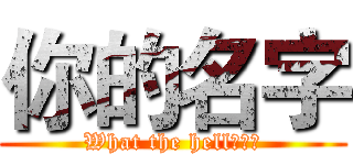你的名字 (What the hell???)
