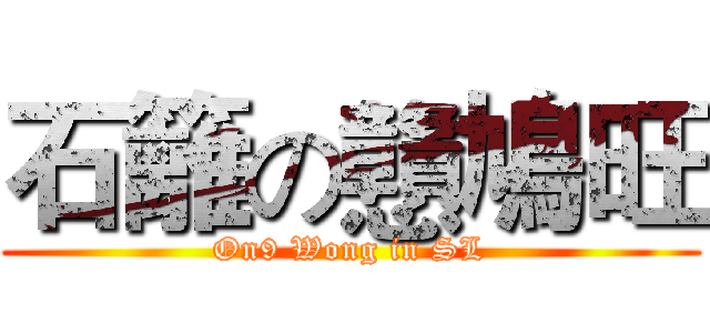 石籬の戇鳩旺 (On9 Wong in SL)