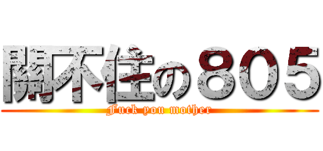 關不住の８０５ (Fuck you mother)