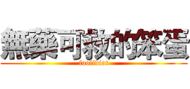 無藥可救的笨蛋 (foolidiot)