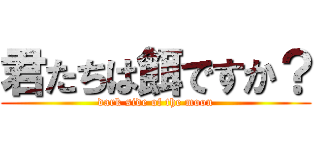 君たちは餌ですか？ (dark side of the moon)