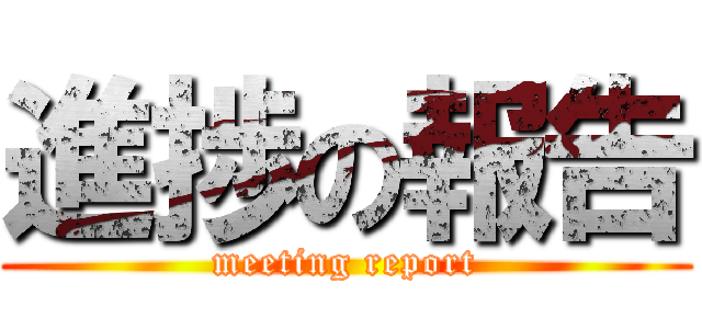 進捗の報告 (meeting report)