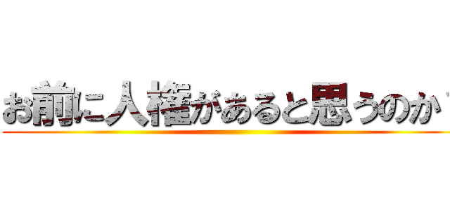 お前に人権があると思うのか？ ()