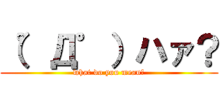 （゜Д゜）ハァ？ (what do you mean?)