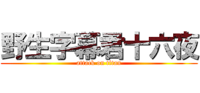 野生字幕君十六夜 (attack on titan)