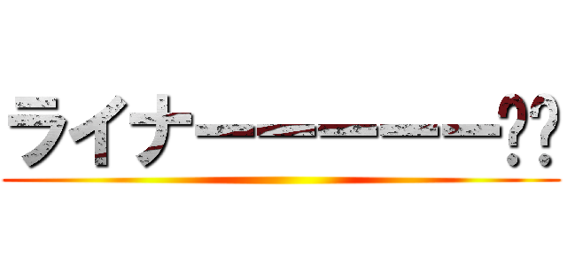 ライナーーーーー‼︎ ()