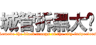 城管拆黑大队 (Remove the black troops of the city inspectors)