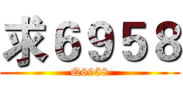 求６９５８ (Q6958)
