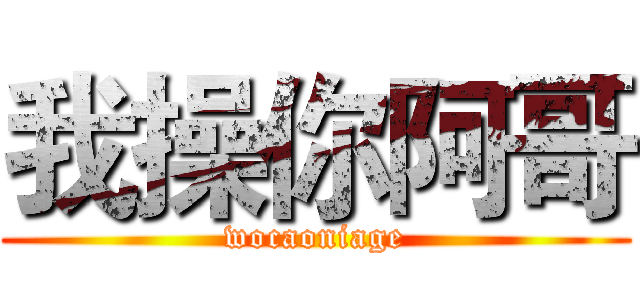 我操你阿哥 (wocaoniage)