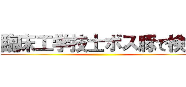 臨床工学技士ボス豚で検索 ()