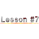 Ｌｅｓｓｏｎ ＃７ (Vector Valued Functions)