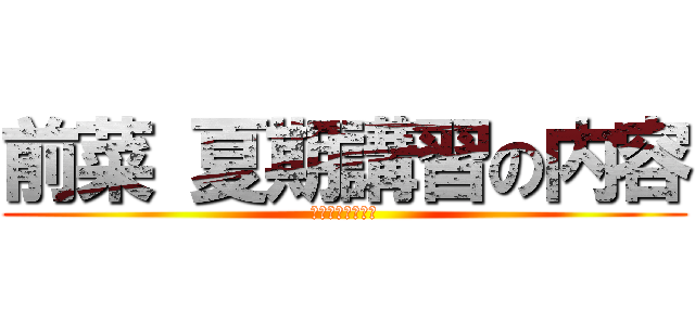 前菜 夏期講習の内容 (４ＳＴＥＰで練習)