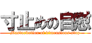 寸止めの自慰 (Masturbation of dimensions stop)