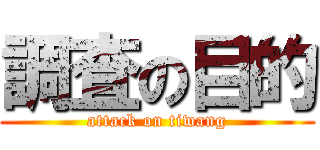 調査の目的 (attack on tiwang)