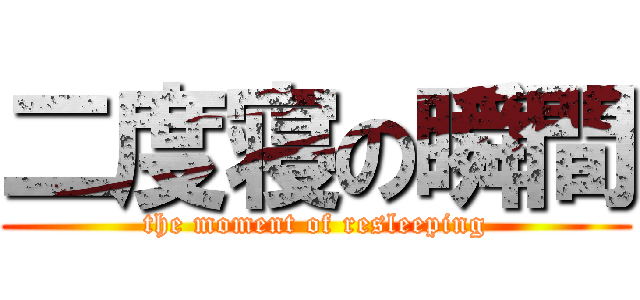 二度寝の瞬間 (the moment of resleeping)