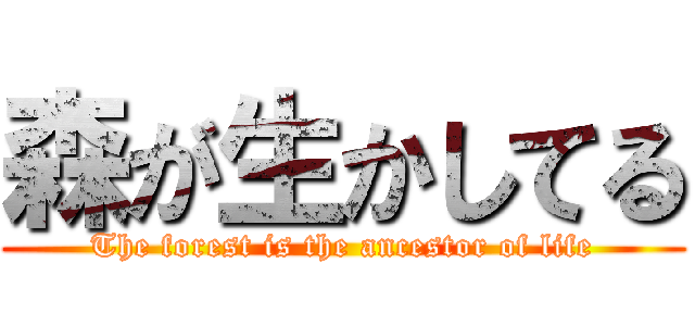 森が生かしてる (The forest is the ancestor of life)