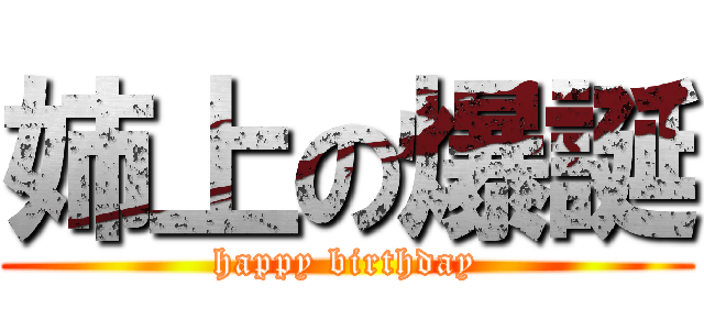 姉上の爆誕 (happy birthday)