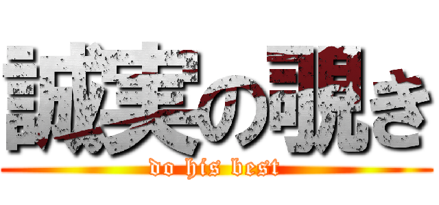 誠実の覗き (do his best)