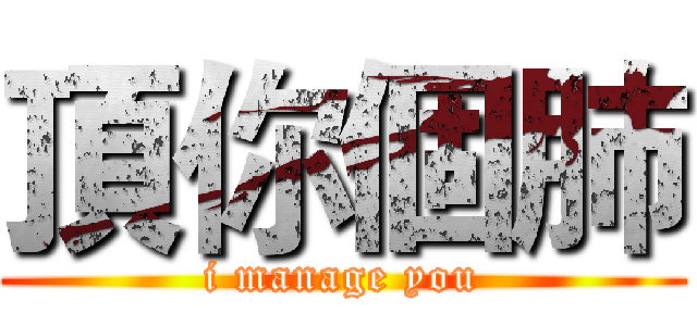 頂你個肺 (i manage you)