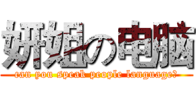 妍姐の电脑 (can you speak people language？)
