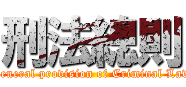 刑法總則 (General provision of Criminal Law)