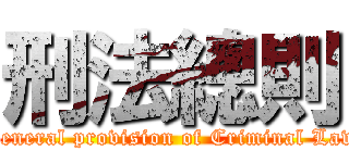 刑法總則 (General provision of Criminal Law)