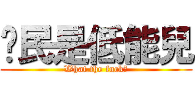 憨民是低能兒 (What the fuck？)