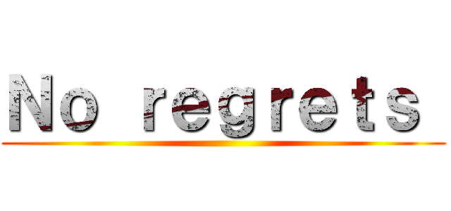 Ｎｏ ｒｅｇｒｅｔｓ  ()