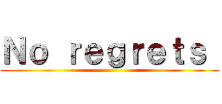 Ｎｏ ｒｅｇｒｅｔｓ  ()
