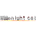 笨拙のｎｉｇｈｔ ｃａｔ (Clumsy on night cat)