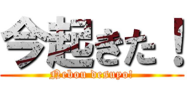 今起きた！ (Nebou desuyo!)