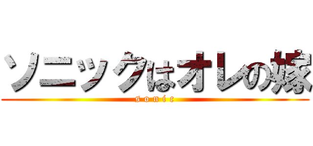 ソニックはオレの嫁 (s o n i c)