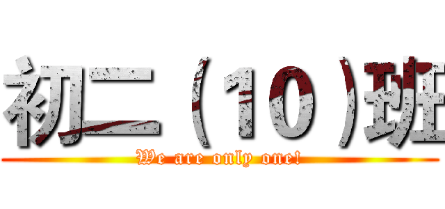 初二（１０）班 (We are only one!)