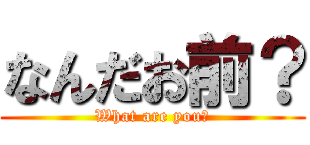 なんだお前？ (What are you?)