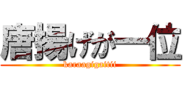 唐揚げが一位 (karaagigaitii)