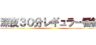 深夜３０分レギュラー番組 ()