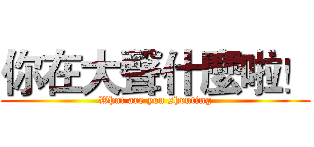 你在大聲什麼啦！ (What are you shouting)