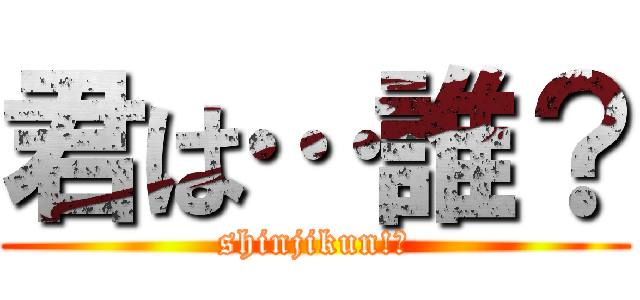 君は…誰？ (shinjikun!?)