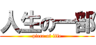 人生の一部 (piece of life)