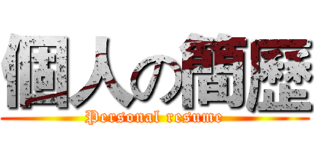 個人の簡歷 (Personal resume)