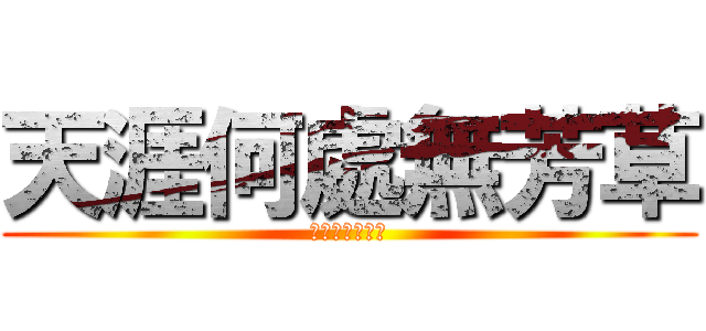 天涯何處無芳草 (何必單戀一枝花)