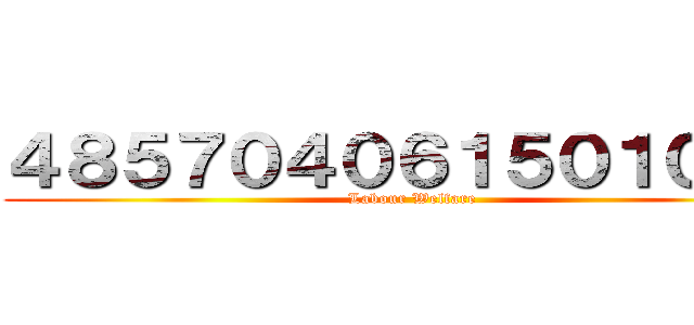 ４８５７０４０６１５０１０４６ (Labour Welfare)