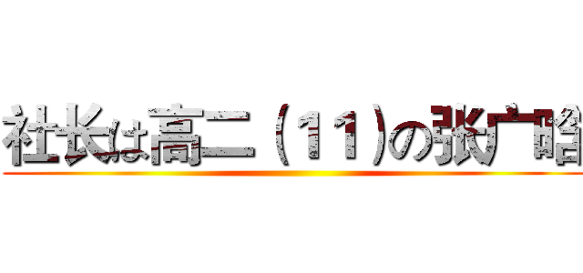 社长は高二（１１）の张广晗 ()