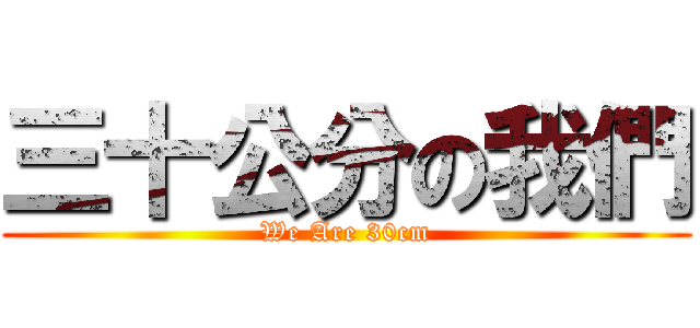 三十公分の我們 (We Are 30cm)
